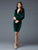 Colors Dress - Long Sleeve Velvet Sheath Dress 1779 in Green