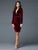 Colors Dress - 1779 Long Sleeve Velvet Sheath Dress in Red