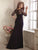 Christina Wu Elegance - 17802 Beaded Lace Illusion V-neck Sheath Dress in Purple