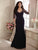 Christina Wu Elegance - 17802 Beaded Lace Illusion V-neck Sheath Dress in Purple