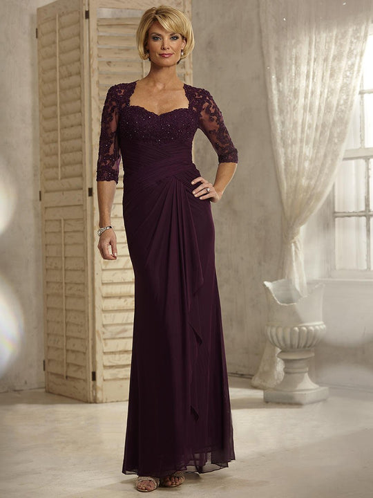 Christina Wu Elegance - 17816 Embroidered Lace Sweetheart Dress in Purple