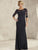 Christina Wu Elegance - 17819 Beaded Lace Illusion Bateau Dress in Blue