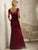 Christina Wu Elegance Illusion Bateau Beaded Lace Evening Dress In Red