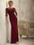 Christina Wu Elegance - 17821 Beaded Lace Illusion Bateau Sheath Dress in Red