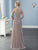Christina Wu Elegance - 17832 Ruched Long Sleeves A-Line Evening Dress in Pink