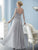 Christina Wu Elegance - Long Sleeve Beaded Illusion Bateau Dress 17837 in Silver