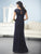 Beaded Lace Short Sleeves Bridal Dress 17839 in Blue