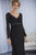 Christina Wu Elegance - Beaded Empire Long Sleeve Jersey Dress 17845  In Black