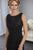 Christina Wu Elegance - 17850 Sequined Bateau Jersey Sheath Dress in Black