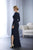Christina Wu Elegance - 17851 Beaded Long Sleeve Jersey Sheath Dress in Blue