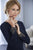 Christina Wu Elegance - 17851 Beaded Long Sleeve Jersey Sheath Dress in Blue