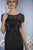 Christina Wu Elegance - 17853 Beaded Bateau Short Sleeve Sheath Dress in Black