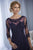 Christina Wu Elegance - 17854 Beaded Lace Illusion Bateau Jersey  Gown in Blue
