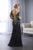 Christina Wu Elegance - 17859 Embroidered Beaded Lace Deep V-neck Gown in Black and Gold