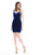 Colors Dress - 1785 Embellished V-Neck Sheath Dress in Blue