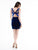 Colors Dress - 1785 Embellished V-Neck Sheath Dress in Blue