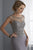 Christina Wu Elegance - 17862 Beaded Illusion Bateau Jersey Dress in Silver
