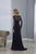 Christina Wu Elegance - Illusion Bateau Long Sleeves Evening Gown 17863 In Blue