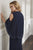 Christina Wu Elegance - 17905 Sleeveless Long Sheath Dress with Cape In Blue