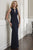 Christina Wu Elegance - 17905 Sleeveless Long Sheath Dress with Cape In Blue