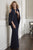 Christina Wu Elegance - 17905 Sleeveless Long Sheath Dress with Cape In Blue
