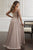 Christina Wu Elegance - 17913 Beaded and Sequin Ornate Chiffon Gown In Brown and Neutral