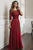 Christina Wu Elegance - 17913 Beaded and Sequin Ornate Chiffon Gown In Red