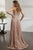 Christina Wu Elegance - 17922 Embellished Plunging Sweetheart Dress In Pink and Gold