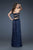 La Femme - 17924 Strappy Sequined Strapless Gown In Blue