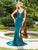 Clarisse - 3575 Lace Scoop Sheath Dress in Green