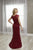 Christina Wu Elegance - 17930 Beaded Bateau Trumpet Dress With Train In Red