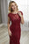 Christina Wu Elegance - 17930 Beaded Bateau Trumpet Dress With Train In Red