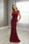 Christina Wu Elegance - 17930 Beaded Bateau Trumpet Dress With Train In Red