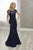 Christina Wu Elegance - 17930 Beaded Bateau Trumpet Dress With Train In Blue