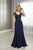 Christina Wu Elegance - 17931 Ruffled Cap Sleeve Beaded Trumpet Gown In Blue