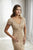 Christina Wu Elegance - 17934 Embellished V-neck Trumpet Dress In Neutral
