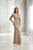 Christina Wu Elegance - 17934 Embellished V-neck Trumpet Dress In Neutral