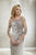 Christina Wu Elegance - 17936 Beaded Lace Bateau Trumpet Dress In Gray