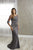 Christina Wu Elegance - 17936 Beaded Lace Bateau Trumpet Dress In Gray