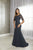 Christina Wu Elegance - 17941 Beaded Lace Bateau Trumpet Dress In Gray
