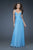 La Femme - 17941 Amazingly Glittering Empire Waist Evening Gown In Blue