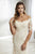 Christina Wu Elegance - 17942 Beaded Lace Off-Shoulder Trumpet Dress In Neutral
