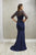 Christina Wu Elegance - 17944 Beaded Bateau Trumpet Dress With Train In Blue