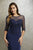 Christina Wu Elegance - 17944 Beaded Bateau Trumpet Dress With Train In Blue