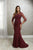 Christina Wu Elegance - 17944 Beaded Bateau Trumpet Dress With Train In Red