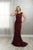 Christina Wu Elegance - 17947 Bedazzled Bateau Trumpet Gown With Train In Red