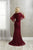 Christina Wu Elegance - 17948 Bedazzled V-neck Trumpet Dress In Red