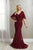 Christina Wu Elegance - 17948 Bedazzled V-neck Trumpet Dress In Red