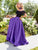 Clarisse - 3582 Off Shoulder Lace Pleated Gown in Black and Purple