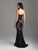 Madison James - 18-599 Beaded Lace Sweetheart Sheath Dress In Black and Neutral